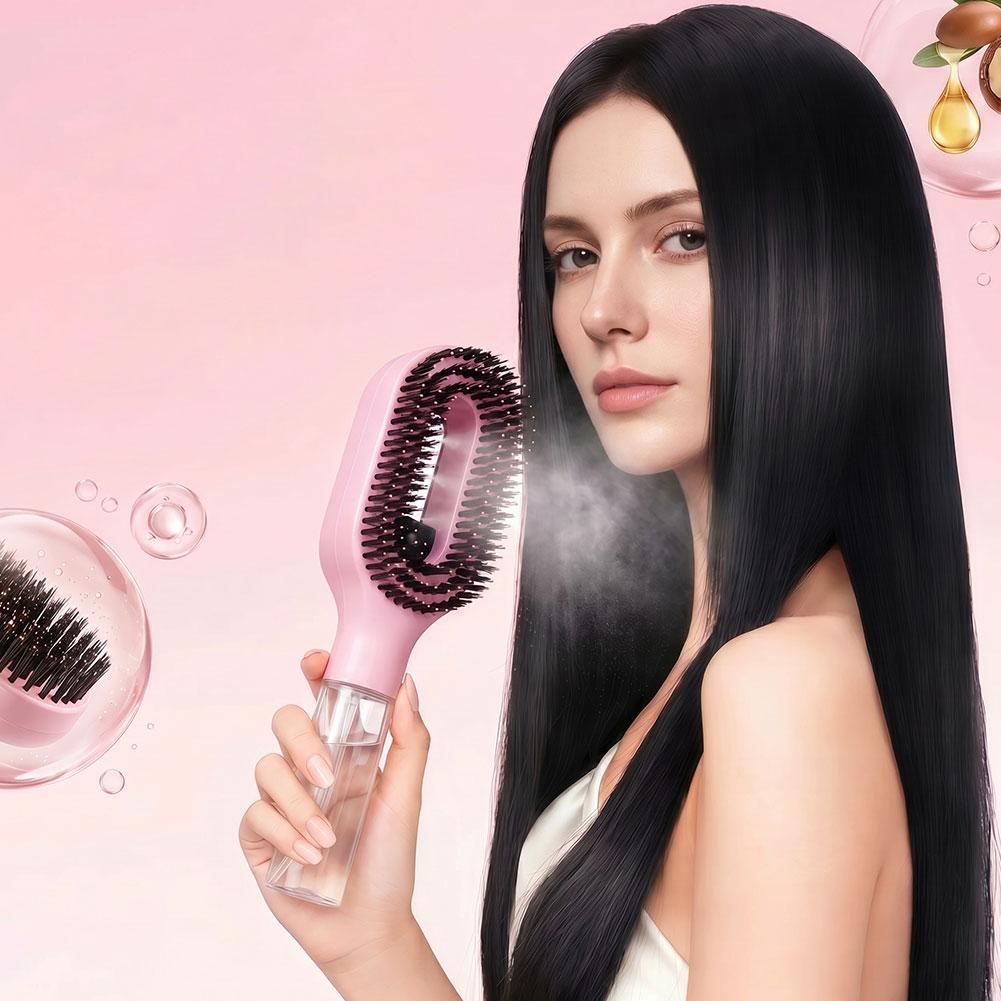 2 in 1 Spray Hair Brush Detang - đánh giá và giá Hair Care Essence Oil Spray