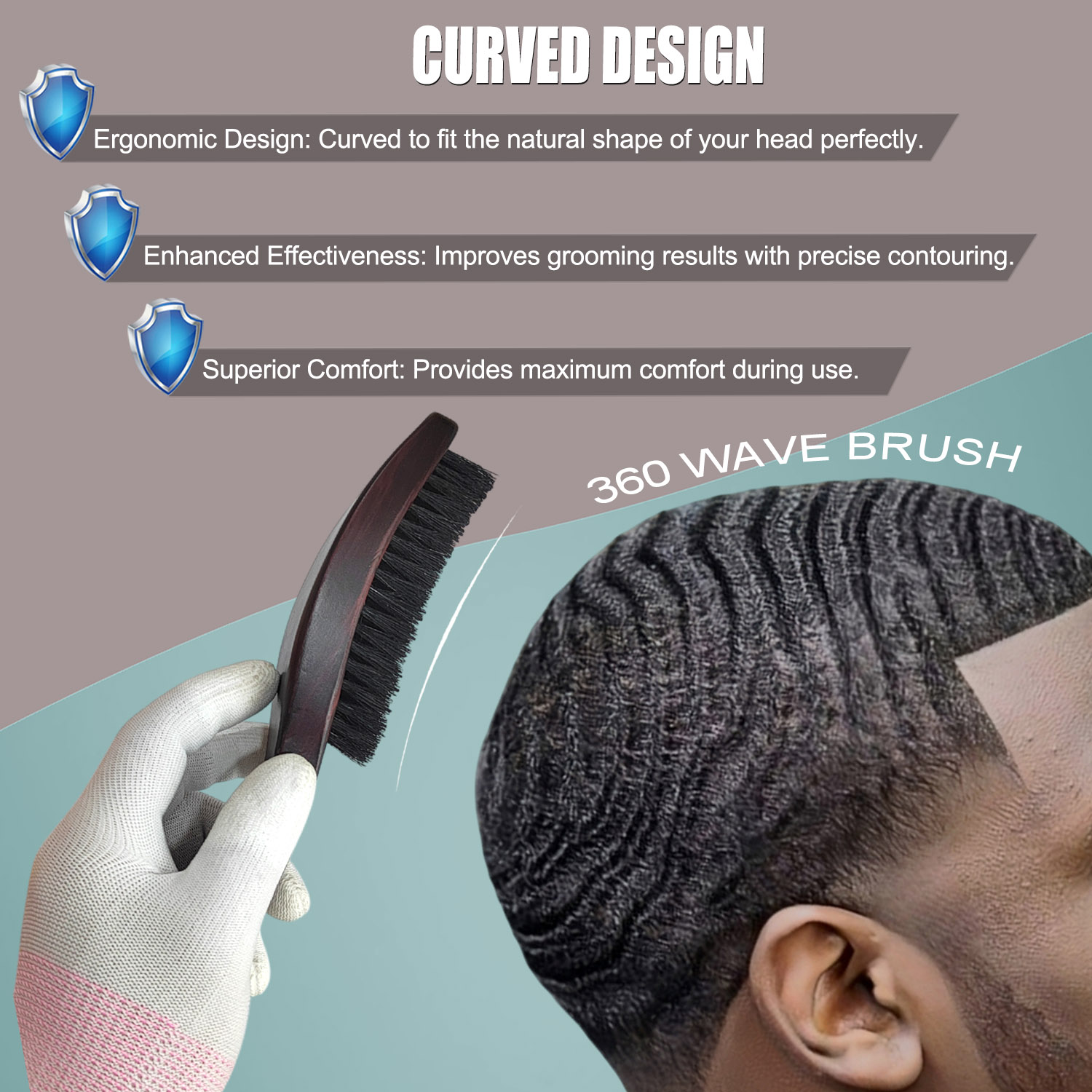Gracemen 360 Wave Brush Curved - đánh giá và giá Hair Care For Men